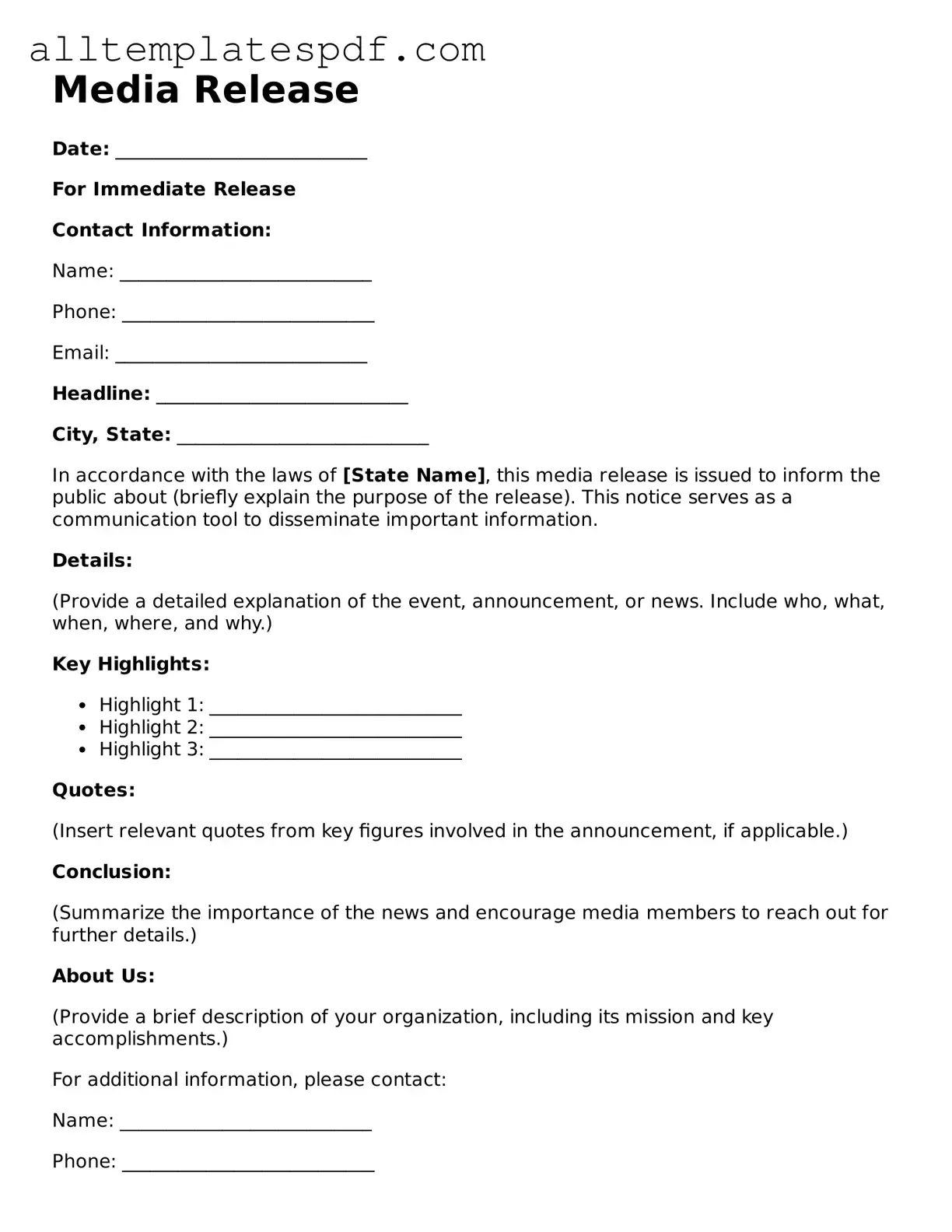 Attorney-Approved Media Release Template
