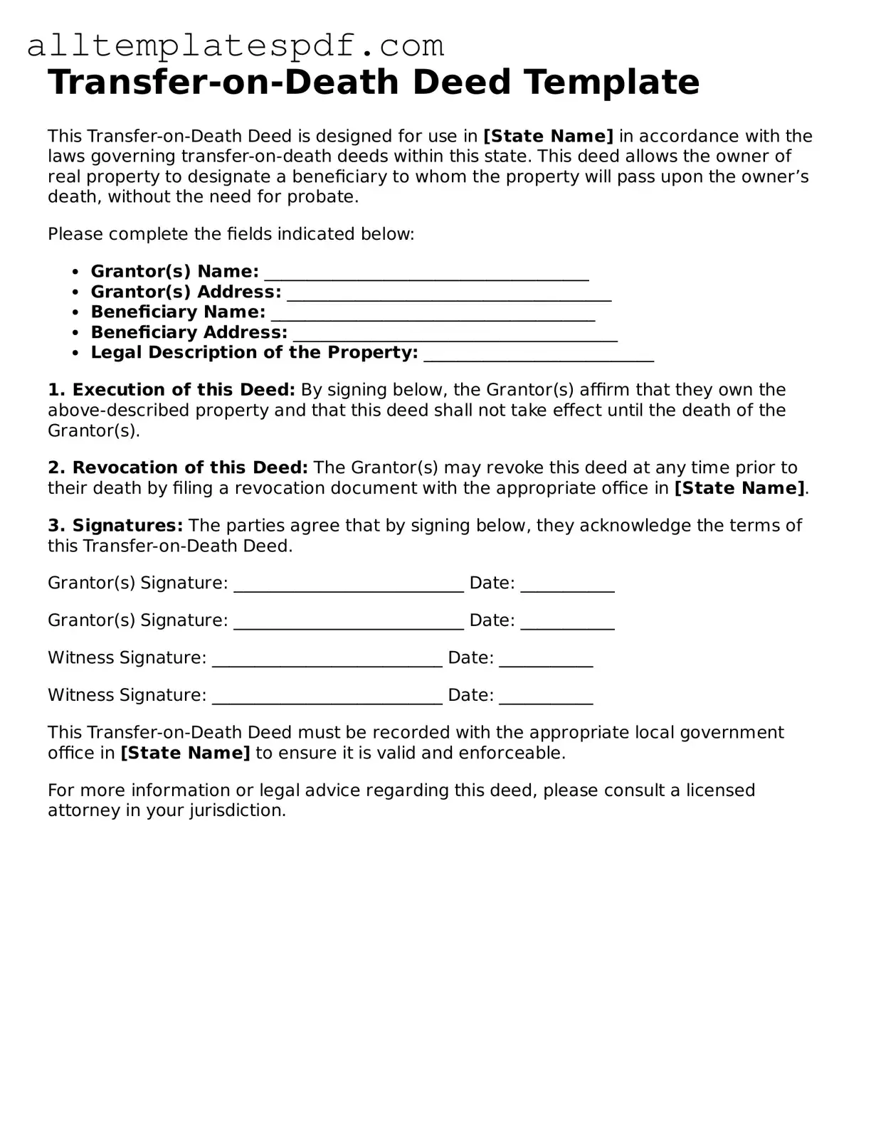 Attorney-Approved Transfer-on-Death Deed Template