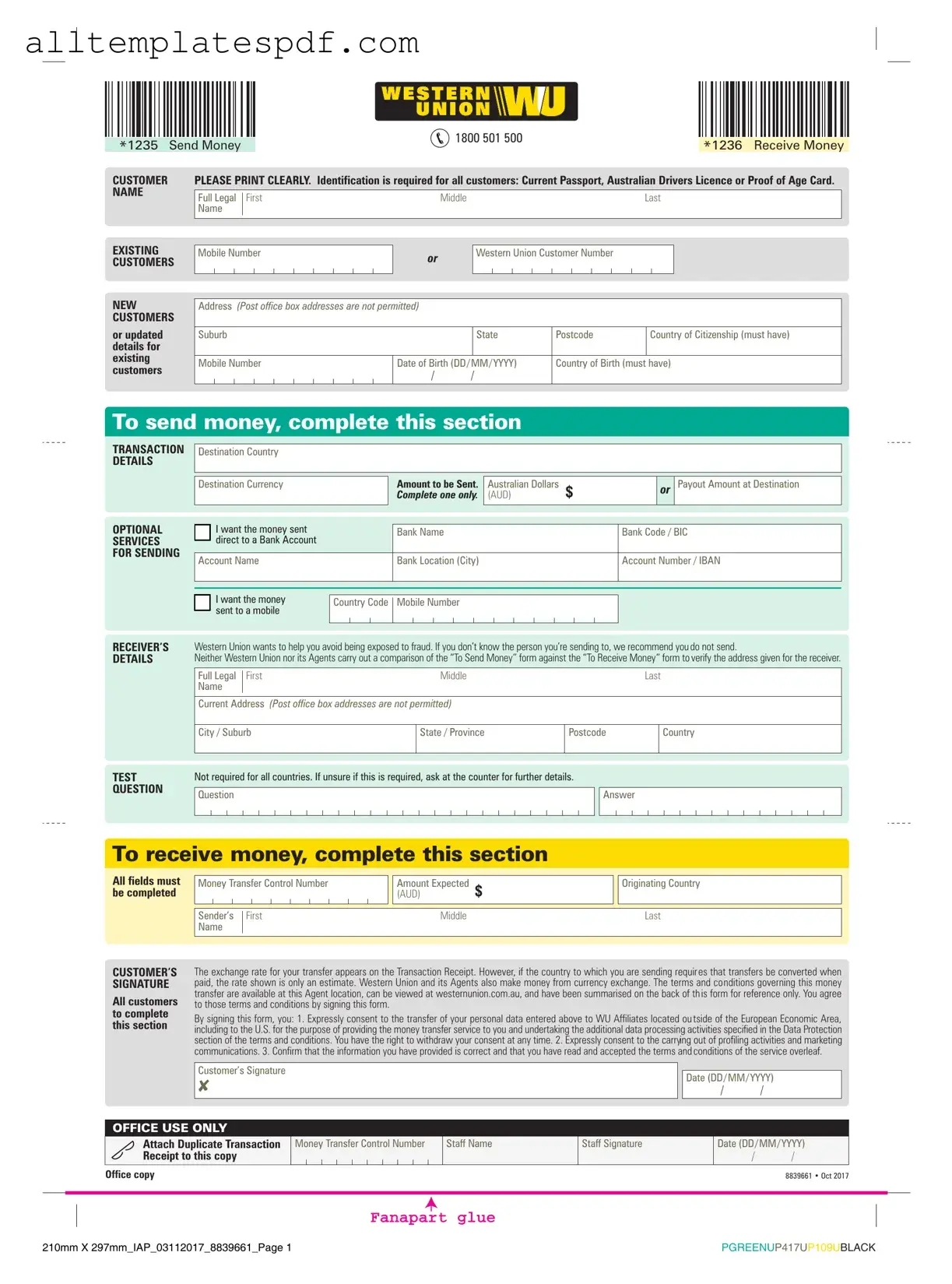 Fill Out a Valid Western Union Form