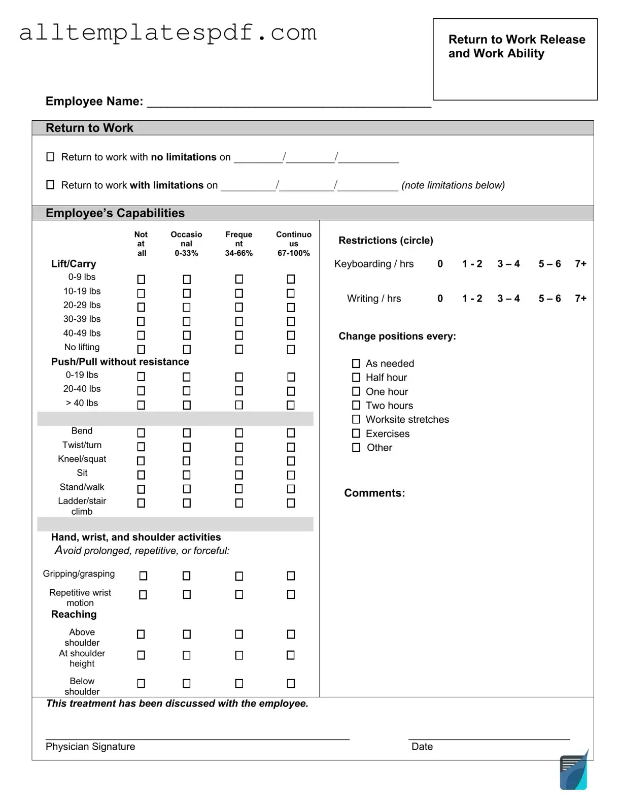 Fill Out a Valid Work Release Form